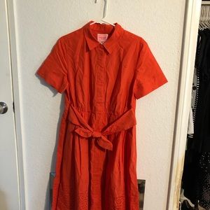 Kate Spade NWT Eyelet Tie Waist Shirt Dress